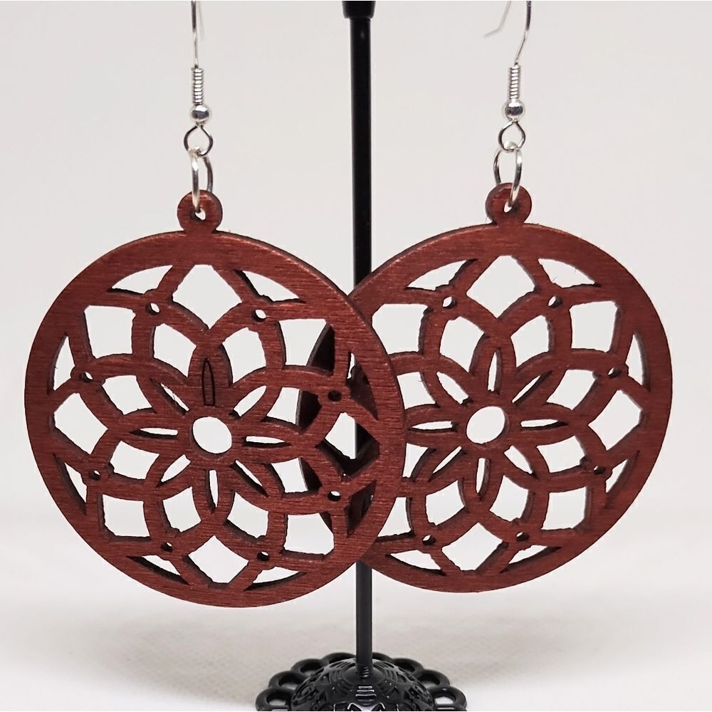African wooden earrings women's dangle geometric new e55‎